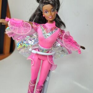 Flying Hero Barbie African Pink Glittery Mattel